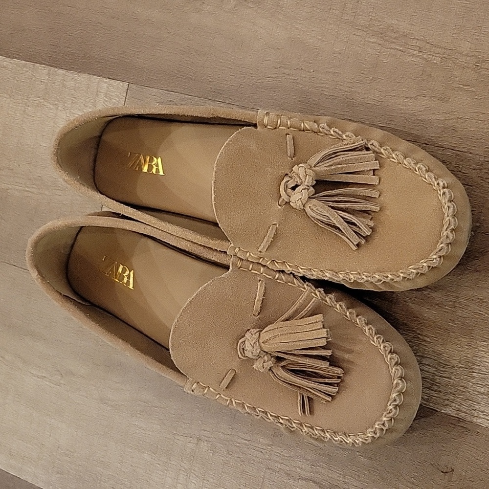 Zara leather moccasin loafer